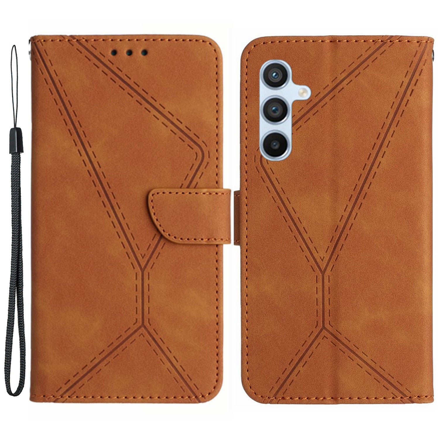 HT05 For Samsung Galaxy A05s 4G Case PU Leather Wallet Imprinted Line Phone Cover HT05 For Samsung Galaxy A05s 4G Case PU Leather Wallet Imprinted Line Phone Cover